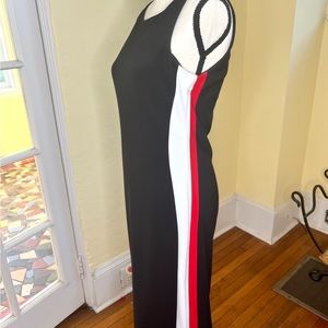 SALE 🛍️ Joseph Ribkoff black midi dress. Racer stripes down each side. Size 6